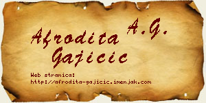 Afrodita Gajičić vizit kartica